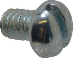 Value Collection - #5-40 UNC, 3/16" Length Under Head Slotted Drive Machine Screw - Round Head, Grade J82 Steel, Zinc-Plated Finish, Without Washer - Benchmark Tooling