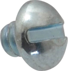Value Collection - #6-32 UNC, 1/8" Length Under Head Slotted Drive Machine Screw - Round Head, Alloy Steel, Zinc-Plated Finish, Without Washer - Benchmark Tooling