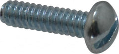 Value Collection - #6-32 UNC, 1/2" Length Under Head Slotted Drive Machine Screw - Round Head, Grade J82 Steel, Zinc-Plated Finish, Without Washer - Benchmark Tooling