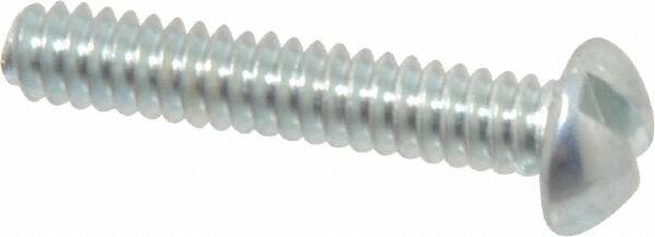 Value Collection - #6-32 UNC, 3/4" Length Under Head Slotted Drive Machine Screw - Round Head, Grade J82 Steel, Zinc-Plated Finish, Without Washer - Benchmark Tooling