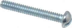 Value Collection - #6-32 UNC, 1" Length Under Head Slotted Drive Machine Screw - Round Head, Grade J82 Steel, Zinc-Plated Finish, Without Washer - Benchmark Tooling