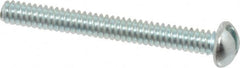 Value Collection - #6-32 UNC, 1-1/4" Length Under Head Slotted Drive Machine Screw - Round Head, Alloy Steel, Zinc-Plated Finish, Without Washer - Benchmark Tooling