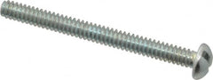Value Collection - #6-32 UNC, 1-1/2" Length Under Head Slotted Drive Machine Screw - Round Head, Alloy Steel, Zinc-Plated Finish, Without Washer - Benchmark Tooling
