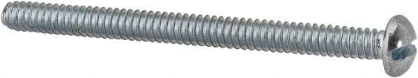 Value Collection - #6-32 UNC, 1-3/4" Length Under Head Slotted Drive Machine Screw - Round Head, Alloy Steel, Zinc-Plated Finish, Without Washer - Benchmark Tooling