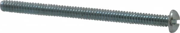 Value Collection - #6-32 UNC, 2" Length Under Head Slotted Drive Machine Screw - Round Head, Alloy Steel, Zinc-Plated Finish, Without Washer - Benchmark Tooling