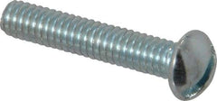 Value Collection - #8-32 UNC, 7/8" Length Under Head Slotted Drive Machine Screw - Round Head, Alloy Steel, Zinc-Plated Finish, Without Washer - Benchmark Tooling