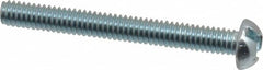 Value Collection - #8-32 UNC, 1-1/2" Length Under Head Slotted Drive Machine Screw - Round Head, Alloy Steel, Zinc-Plated Finish, Without Washer - Benchmark Tooling