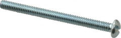 Value Collection - #8-32 UNC, 2" Length Under Head Slotted Drive Machine Screw - Round Head, Alloy Steel, Zinc-Plated Finish, Without Washer - Benchmark Tooling
