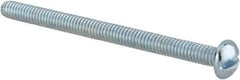 Value Collection - #8-32 UNC, 2-1/4" Length Under Head Slotted Drive Machine Screw - Round Head, Alloy Steel, Zinc-Plated Finish, Without Washer - Benchmark Tooling