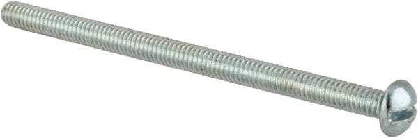 Value Collection - #8-32 UNC, 2-3/4" Length Under Head Slotted Drive Machine Screw - Round Head, Alloy Steel, Zinc-Plated Finish, Without Washer - Benchmark Tooling