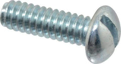 Value Collection - #10-24 UNC, 5/8" Length Under Head Slotted Drive Machine Screw - Round Head, Alloy Steel, Zinc-Plated Finish, Without Washer - Benchmark Tooling