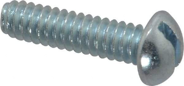 Value Collection - #10-24 UNC, 3/4" Length Under Head Slotted Drive Machine Screw - Round Head, Alloy Steel, Zinc-Plated Finish, Without Washer - Benchmark Tooling