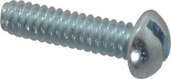 Value Collection - #10-24 UNC, 3/4" Length Under Head Slotted Drive Machine Screw - Round Head, Alloy Steel, Zinc-Plated Finish, Without Washer - Benchmark Tooling