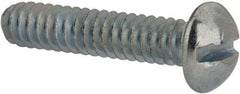 Value Collection - #10-24 UNC, 7/8" Length Under Head Slotted Drive Machine Screw - Round Head, Alloy Steel, Zinc-Plated Finish, Without Washer - Benchmark Tooling