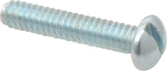 Value Collection - #10-24 UNC, 1" Length Under Head Slotted Drive Machine Screw - Round Head, Alloy Steel, Zinc-Plated Finish, Without Washer - Benchmark Tooling