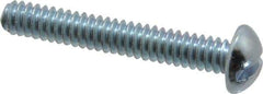 Value Collection - #10-24 UNC, 1-1/4" Length Under Head Slotted Drive Machine Screw - Round Head, Alloy Steel, Zinc-Plated Finish, Without Washer - Benchmark Tooling