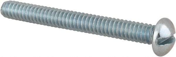 Value Collection - #10-24 UNC, 1-3/4" Length Under Head Slotted Drive Machine Screw - Round Head, Alloy Steel, Zinc-Plated Finish, Without Washer - Benchmark Tooling