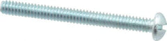 Value Collection - #10-24 UNC, 2" Length Under Head Slotted Drive Machine Screw - Round Head, Alloy Steel, Zinc-Plated Finish, Without Washer - Benchmark Tooling
