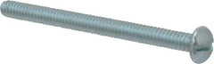 Value Collection - #10-24 UNC, 2-1/2" Length Under Head Slotted Drive Machine Screw - Round Head, Alloy Steel, Zinc-Plated Finish, Without Washer - Benchmark Tooling