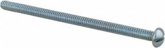 Value Collection - #10-24 UNC, 3-1/2" Length Under Head Slotted Drive Machine Screw - Round Head, Alloy Steel, Zinc-Plated Finish, Without Washer - Benchmark Tooling