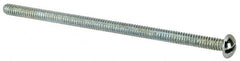 Value Collection - #10-24 UNC, 4" Length Under Head Slotted Drive Machine Screw - Round Head, Alloy Steel, Zinc-Plated Finish, Without Washer - Benchmark Tooling
