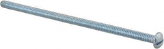 Value Collection - #10-24 UNC, 4-1/2" Length Under Head Slotted Drive Machine Screw - Round Head, Alloy Steel, Zinc-Plated Finish, Without Washer - Benchmark Tooling