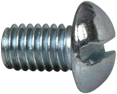 Value Collection - #10-32 UNF, 5/16" Length Under Head Slotted Drive Machine Screw - Round Head, Alloy Steel, Zinc-Plated Finish, Without Washer - Benchmark Tooling