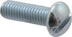 Value Collection - #10-32 UNF, 5/8" Length Under Head Slotted Drive Machine Screw - Round Head, Alloy Steel, Zinc-Plated Finish, Without Washer - Benchmark Tooling