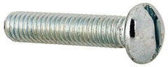Value Collection - #10-32 UNF, 7/8" Length Under Head Slotted Drive Machine Screw - Round Head, Alloy Steel, Zinc-Plated Finish, Without Washer - Benchmark Tooling