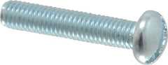 Value Collection - #10-32 UNF, 1" Length Under Head Slotted Drive Machine Screw - Round Head, Alloy Steel, Zinc-Plated Finish, Without Washer - Benchmark Tooling