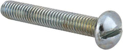 Value Collection - #10-32 UNF, 1-1/4" Length Under Head Slotted Drive Machine Screw - Round Head, Alloy Steel, Zinc-Plated Finish, Without Washer - Benchmark Tooling