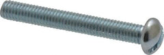 Value Collection - #10-32 UNF, 1-1/2" Length Under Head Slotted Drive Machine Screw - Round Head, Alloy Steel, Zinc-Plated Finish, Without Washer - Benchmark Tooling