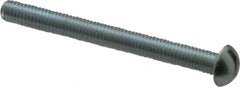 Value Collection - #10-32 UNF, 2" Length Under Head Slotted Drive Machine Screw - Round Head, Alloy Steel, Zinc-Plated Finish, Without Washer - Benchmark Tooling
