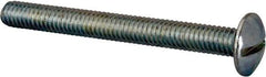 Value Collection - #10-32 UNF, 2-1/4" Length Under Head Slotted Drive Machine Screw - Round Head, Alloy Steel, Zinc-Plated Finish, Without Washer - Benchmark Tooling