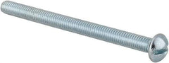 Value Collection - #10-32 UNF, 2-1/2" Length Under Head Slotted Drive Machine Screw - Round Head, Alloy Steel, Zinc-Plated Finish, Without Washer - Benchmark Tooling