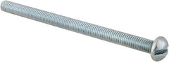 Value Collection - #10-32 UNF, 3" Length Under Head Slotted Drive Machine Screw - Round Head, Alloy Steel, Zinc-Plated Finish, Without Washer - Benchmark Tooling