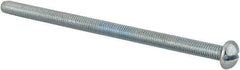 Value Collection - #10-32 UNF, 3-1/2" Length Under Head Slotted Drive Machine Screw - Round Head, Alloy Steel, Zinc-Plated Finish, Without Washer - Benchmark Tooling