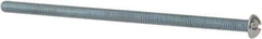 Value Collection - #10-32 UNF, 4" Length Under Head Slotted Drive Machine Screw - Round Head, Alloy Steel, Zinc-Plated Finish, Without Washer - Benchmark Tooling