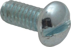 Value Collection - #12-24 UNC, 1/2" Length Under Head Slotted Drive Machine Screw - Round Head, Alloy Steel, Zinc-Plated Finish, Without Washer - Benchmark Tooling