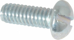 Value Collection - #12-24 UNC, 5/8" Length Under Head Slotted Drive Machine Screw - Round Head, Alloy Steel, Zinc-Plated Finish, Without Washer - Benchmark Tooling