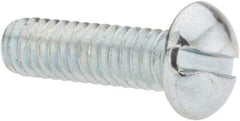Value Collection - #12-24 UNC, 3/4" Length Under Head Slotted Drive Machine Screw - Round Head, Grade J82 Steel, Zinc-Plated Finish, Without Washer - Benchmark Tooling