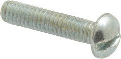 Value Collection - #12-24 UNC, 1" Length Under Head Slotted Drive Machine Screw - Round Head, Grade J82 Steel, Zinc-Plated Finish, Without Washer - Benchmark Tooling