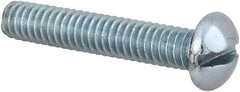 Value Collection - #12-24 UNC, 1-1/4" Length Under Head Slotted Drive Machine Screw - Round Head, Alloy Steel, Zinc-Plated Finish, Without Washer - Benchmark Tooling