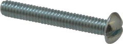 Value Collection - #12-24 UNC, 1-1/2" Length Under Head Slotted Drive Machine Screw - Round Head, Alloy Steel, Zinc-Plated Finish, Without Washer - Benchmark Tooling