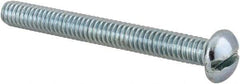 Value Collection - #12-24 UNC, 2" Length Under Head Slotted Drive Machine Screw - Round Head, Alloy Steel, Zinc-Plated Finish, Without Washer - Benchmark Tooling