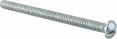 Value Collection - #12-24 UNC, 3" Length Under Head Slotted Drive Machine Screw - Round Head, Alloy Steel, Zinc-Plated Finish, Without Washer - Benchmark Tooling