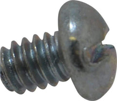 Value Collection - 1/4-20 UNC, 5/16" Length Under Head Slotted Drive Machine Screw - Round Head, Alloy Steel, Zinc-Plated Finish, Without Washer - Benchmark Tooling