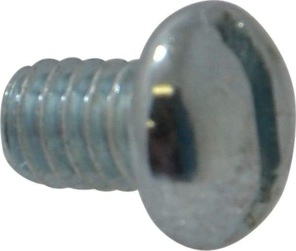 Value Collection - 1/4-20 UNC, 3/8" Length Under Head Slotted Drive Machine Screw - Round Head, Alloy Steel, Zinc-Plated Finish, Without Washer - Benchmark Tooling