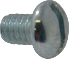 Value Collection - 1/4-20 UNC, 3/8" Length Under Head Slotted Drive Machine Screw - Round Head, Alloy Steel, Zinc-Plated Finish, Without Washer - Benchmark Tooling