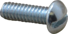 Value Collection - 1/4-20 UNC, 3/4" Length Under Head Slotted Drive Machine Screw - Round Head, Alloy Steel, Zinc-Plated Finish, Without Washer - Benchmark Tooling